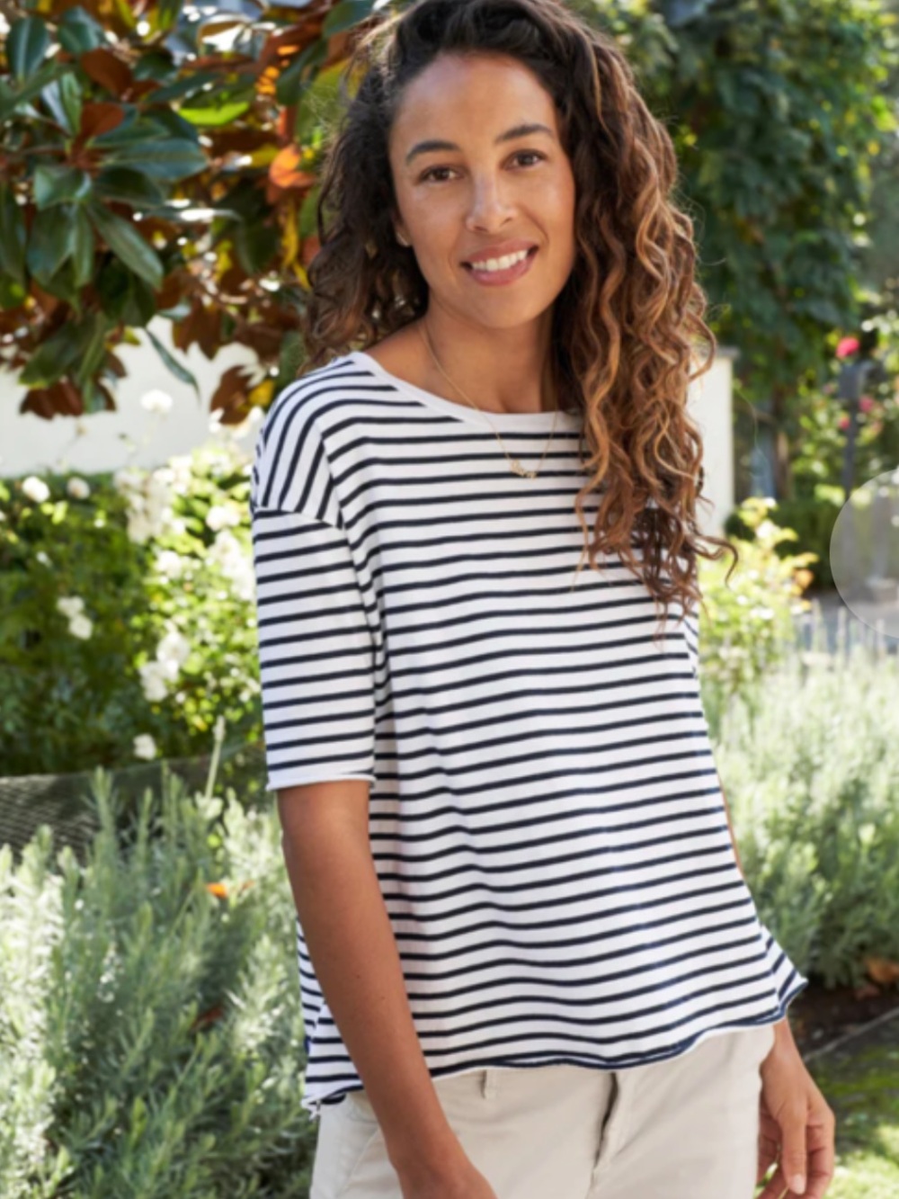 Frank & Eileen Josephine Striped Short Sleeve Tee Size Small